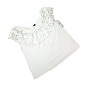 Hannah White Eyelet Boho Blouse size Medium